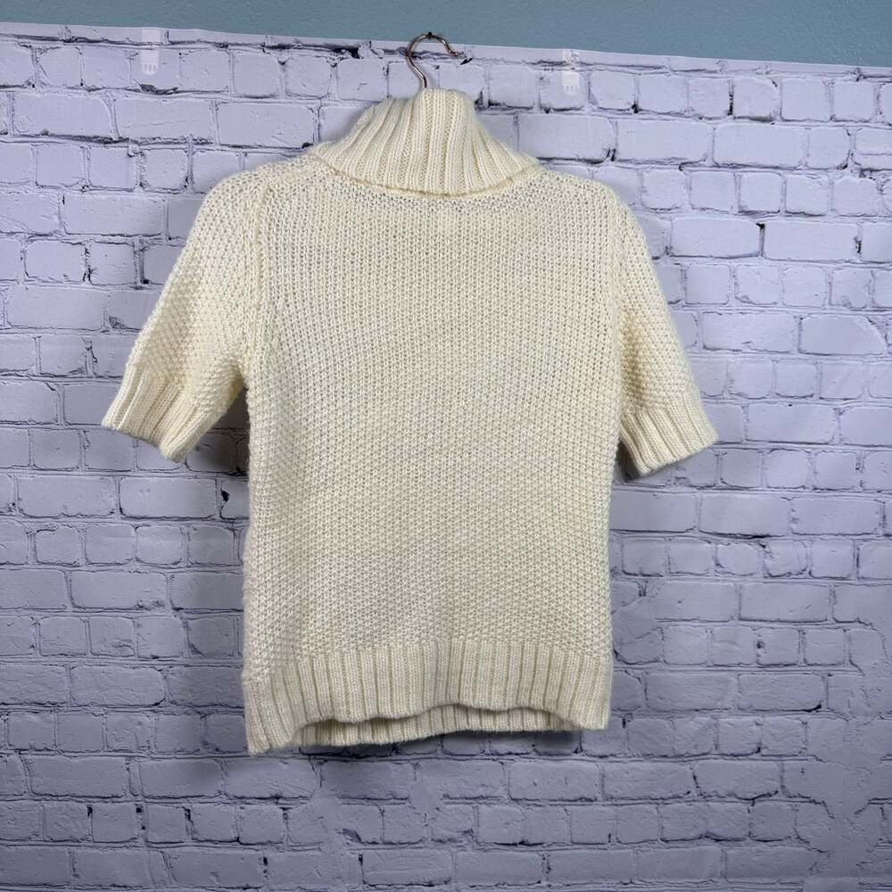 Ann Taylor LOFT Short Sleeve Cowl Neck Sweater in Cream - Picture 2 of 6